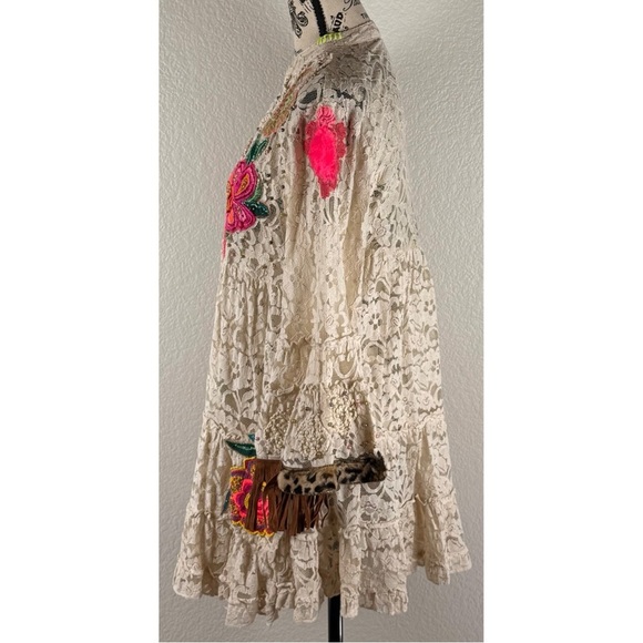 Antica Sartoria by Giacoo Cinque Lace Embroidered Coverup Dress, ONE SIZE - Picture 4 of 12